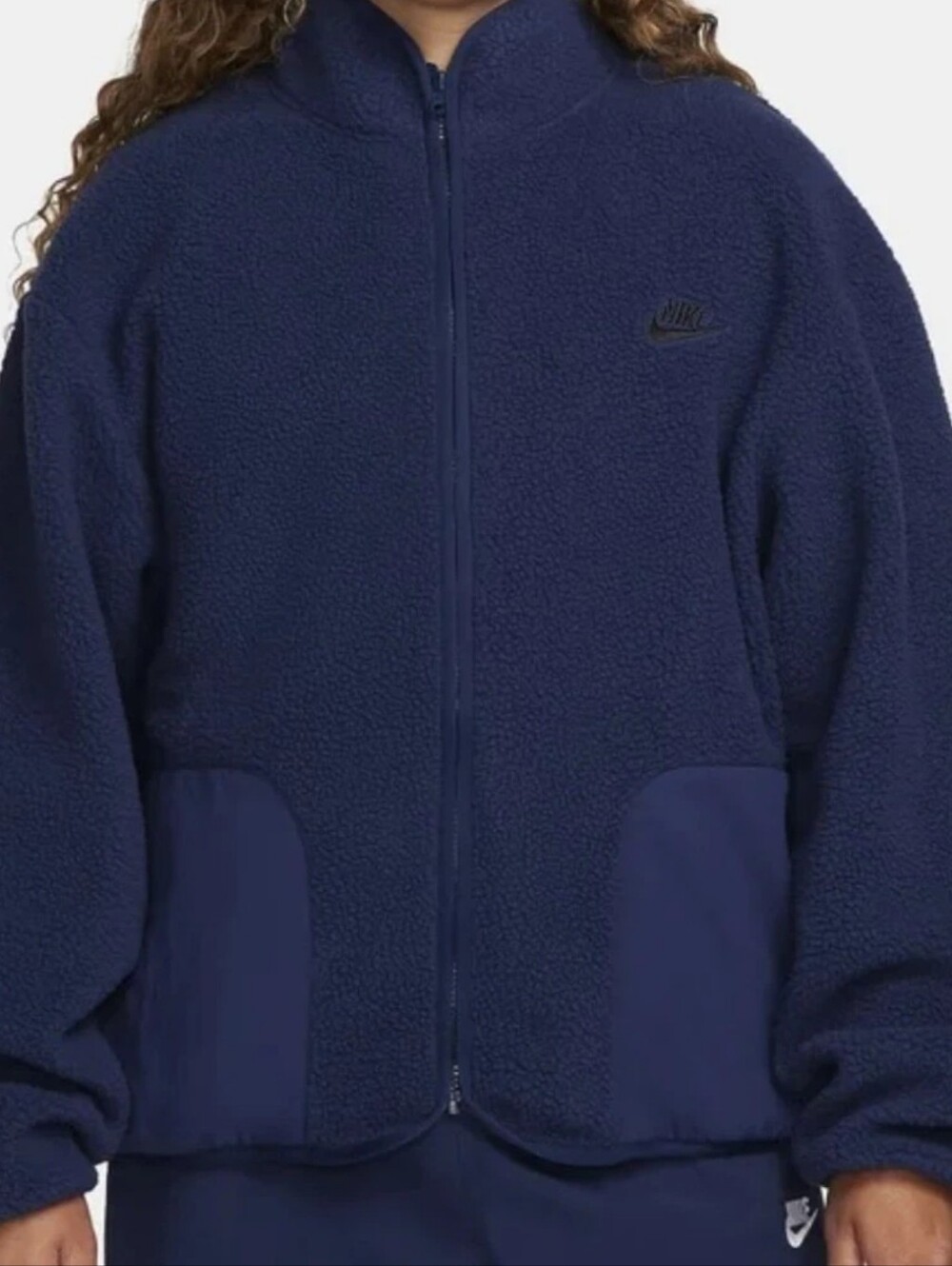 Nike Club Fleece Sherpa Winterized Full-Zip Jacket ~ Blue FB8386-410 | Men's: M